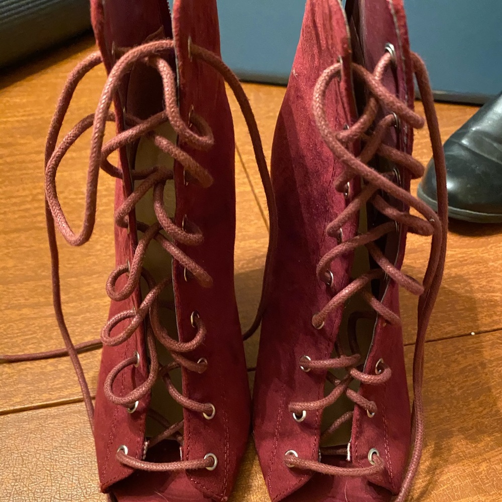 Burgundy sandal heel